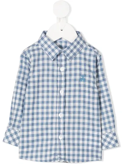 Le Bebé Enfant Babies' Check Long-sleeve Shirt In Blue