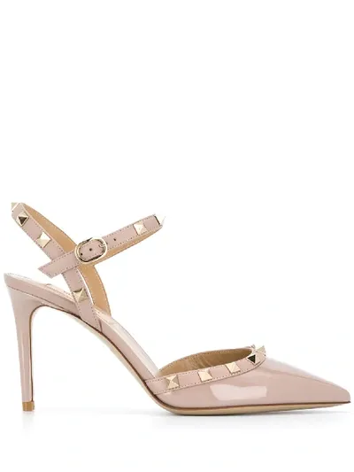 Valentino Garavani Rockstud Pointed-toe 95mm Pumps In Neutrals