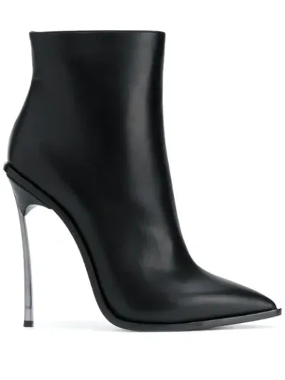 Casadei Maxi Blade 115mm Ankle Boots In Black