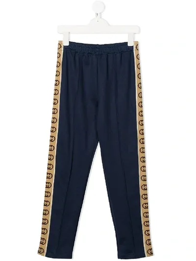 Gucci Kids' Hose Mit Gg-streifen In Blue