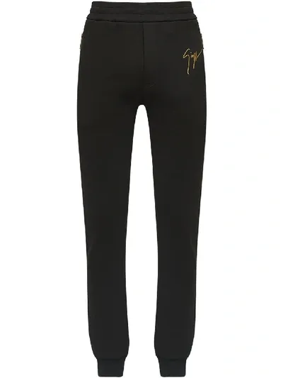 Giuseppe Zanotti Logo Embroidery Sports Pants In Black