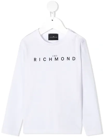 John Richmond Junior Babies' Logo-print Crew Neck Tee In White