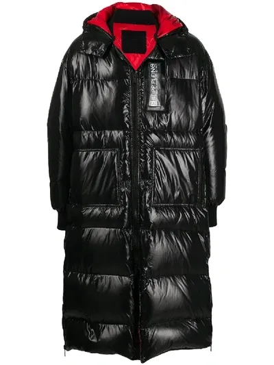 Philipp Plein Long Nylon Jacket Anniversary 20th In Black