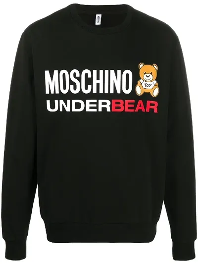 Moschino Underbear Print Sweatshirt In Black