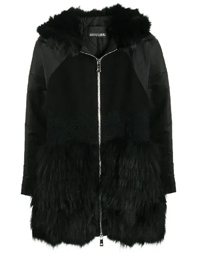 Ermanno Ermanno Embroidered Wool Parka In Black