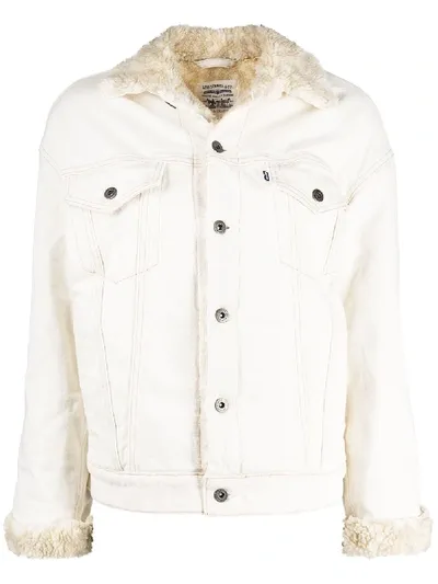 Levi's Contrast-collar Buttoned Jacket In White