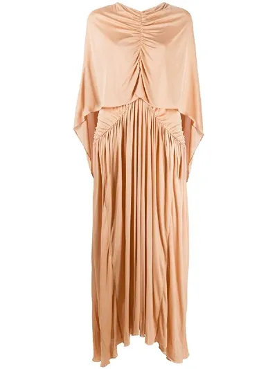 Roksanda Maha Cape-overlay Maxi Dress In Neutrals