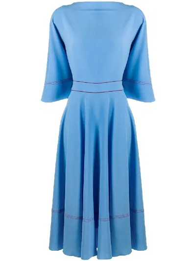 Roksanda Dara Rear Bow Dress In Blue