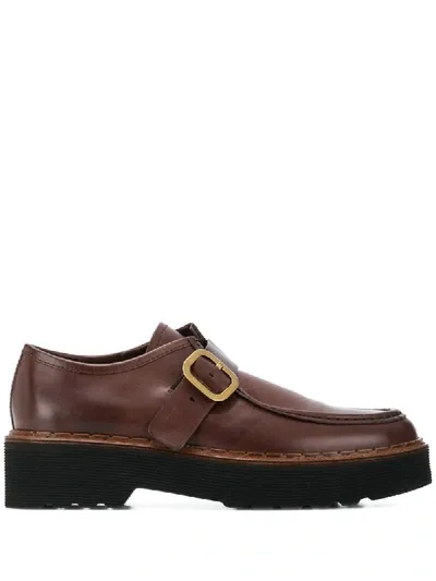 Tod's Flatform Monk Shoes In Brown