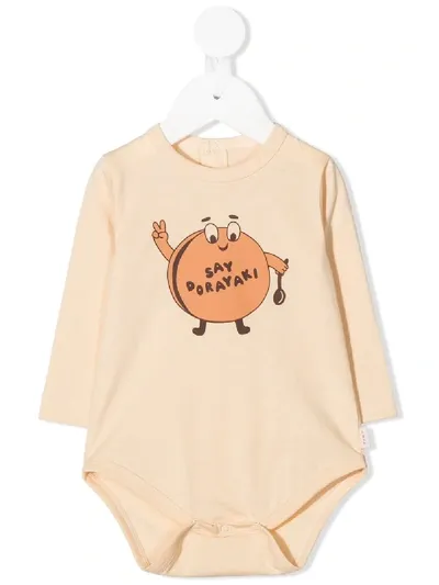 Tiny Cottons Babies' Graphic Print Long-sleeved Romper In Neutrals