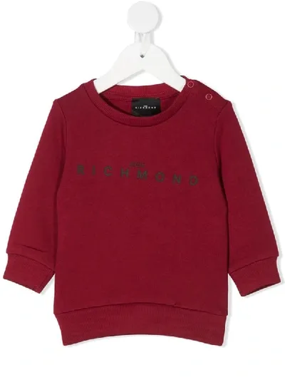 John Richmond Junior Babies' Logo-print Crew Neck Sweatshirt In Red