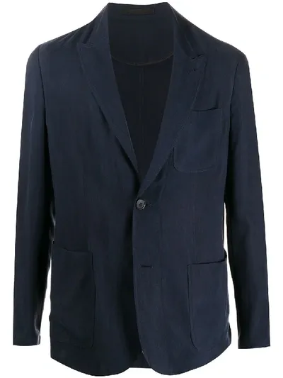 Giorgio Armani Lightweight Classic Blazer In Blue