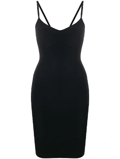 Murmur Base V-neck Midi Dress In Black