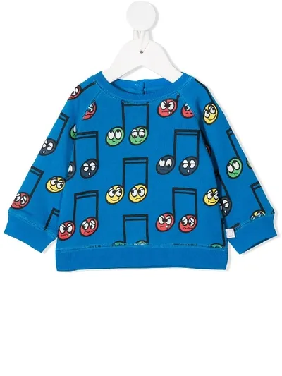 Stella Mccartney Babies' Musical Notes-print Sweatshirt In Blue