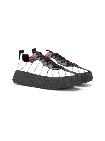 Marni Teen Embroidered Sneakers In Black