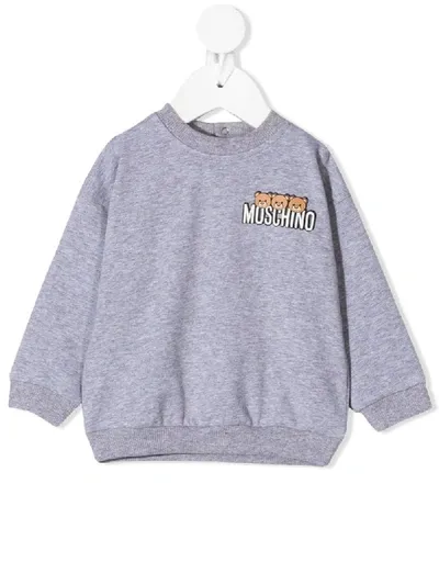 Moschino Babies' Logo Print Sweatshirt In Grey