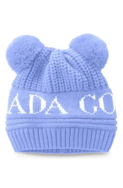 Canada Goose Kids'  Double Pompom Hat In Dawn Blue-aube Bleu