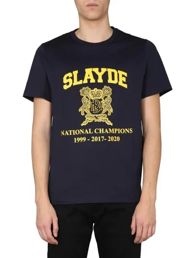 Neil Barrett Slayde Print T-shirt In Blue