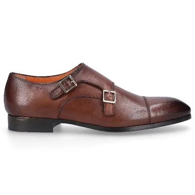 Santoni Monk Shoes 14549 In Brown