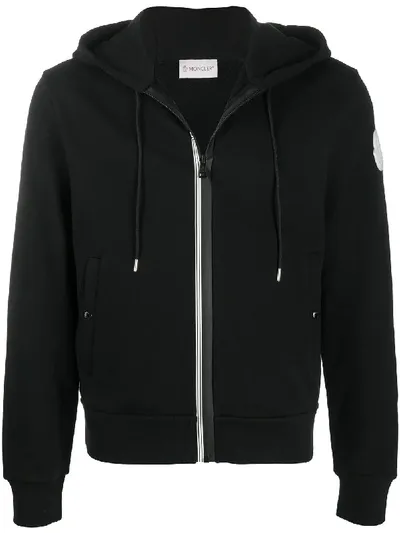 Moncler Logo-patch Hoodie In Black