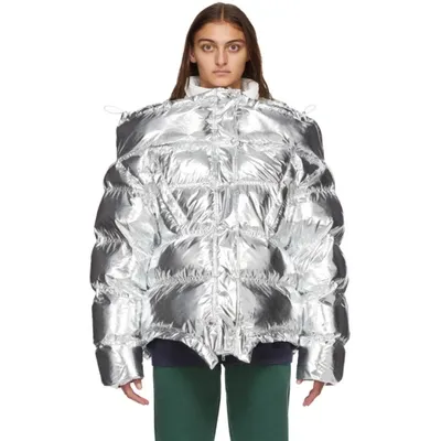 Vetements Silver Upside Down Jacket In Grey