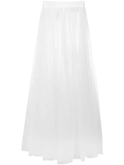 Loulou Sheer Tulle Maxi Skirt In White