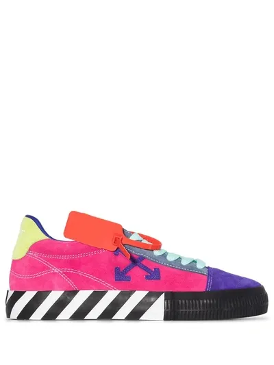 Off-white Multicoloured Arrow Colour Block Suede Sneakers In Lila