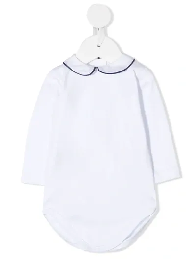 Mariella Ferrari Collar Detail Long-sleeve Babygrow In White