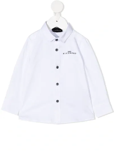 John Richmond Junior Babies' Logo Long-sleeve Shirt In 白色