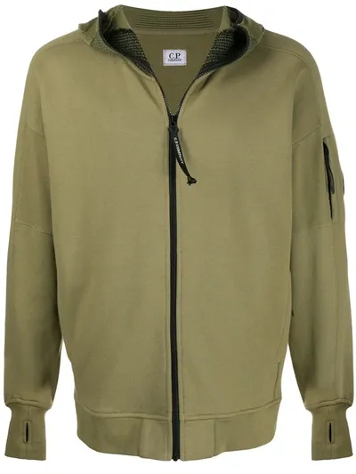 C.p. Company Zipped Long-sleeve Hoodie In Green