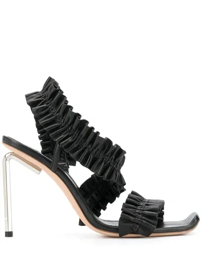 Off-white Allan Ruffle Sandals In Black