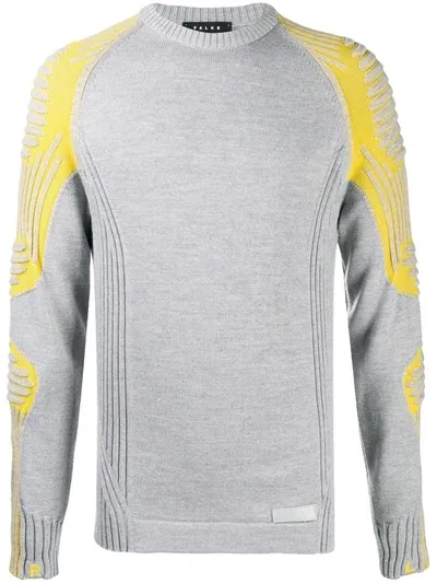 Falke 3d Structure Rib-trimmed Jumper In Grey