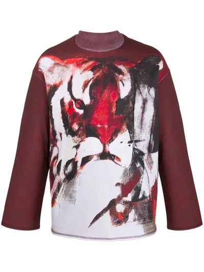 Kenzo Tiger Print Sweatshirt In Red