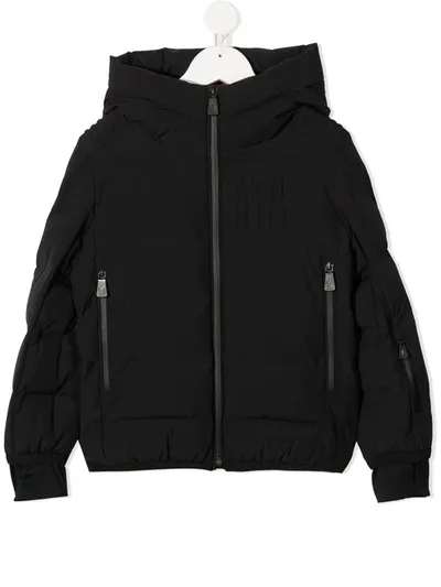 Moncler Kids' Hooded Down Jacket In Black