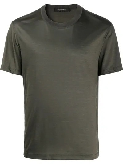 Ermenegildo Zegna Plain Wool T-shirt In Green