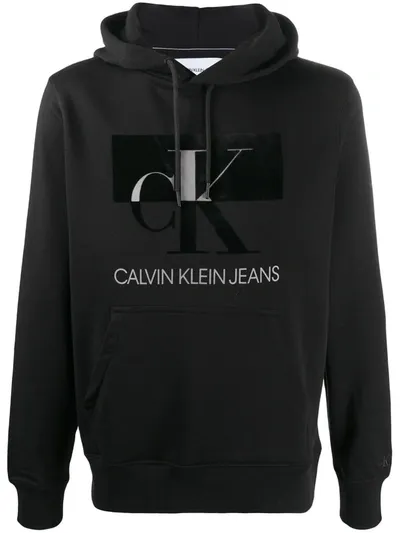 Calvin Klein Jeans Est.1978 Logo Print Hoodie In Black