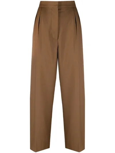 Marni Tailored Wide-leg Trousers In Brown