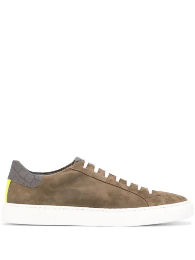 Hide & Jack Contrast-panel Low-top Sneakers In Beige