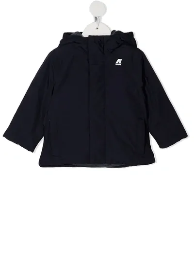 K-way Babies' Ripstop Hooded Jacket In Blue