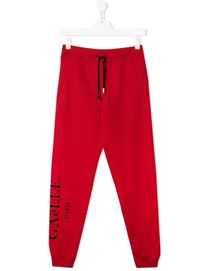 Gaelle Paris Kids' Logo Drawstring Track Pants In Red