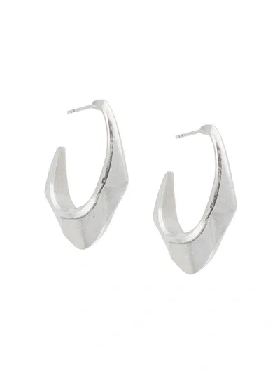 Isabel Marant Angular Hoop Earrings In Silver