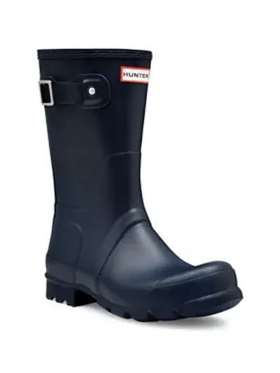 Hunter Original Tall Vulcanised Natural-rubber Wellington Boots In Navy