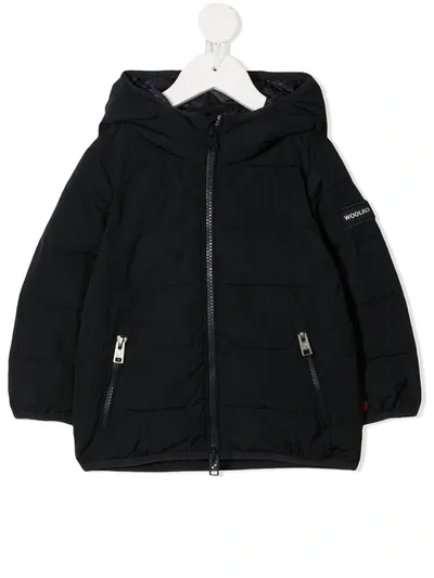 Woolrich Babies' Logo Sleeve Padded Coat In 蓝色