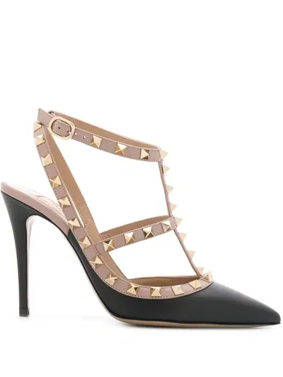 Valentino Garavani Rockstud Point-toe Pumps In Black