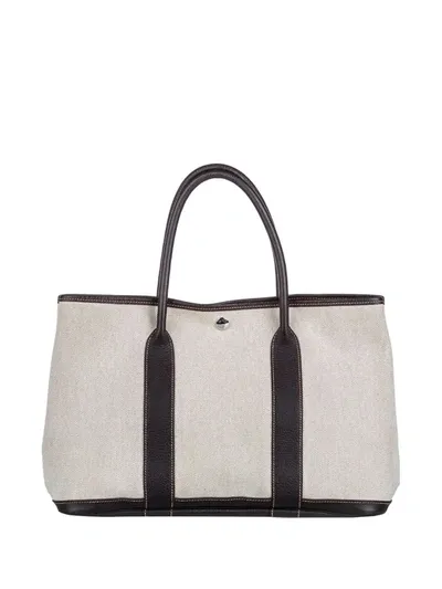 Pre-owned Hermes  Garden Party Pm Tote Bag In White