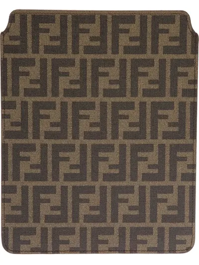 Fendi Zucca Ipad Sleeve In Brown