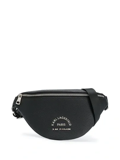 Karl Lagerfeld Logo Print Belt Bag In Black