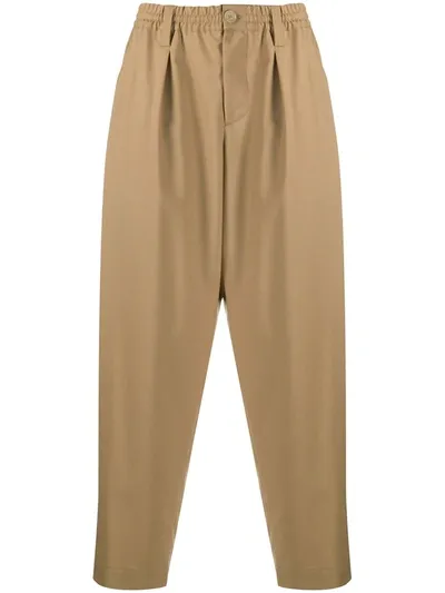 Marni Drop-crotch Tapered Trousers In Brown