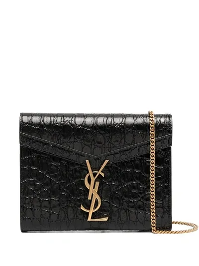 Saint Laurent Cassandra Wallet-on-chain In Black