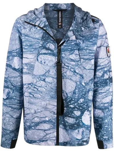 Raeburn Glacier-print Zip-up Hoodie In Blue